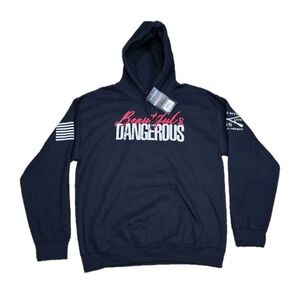 GruntStyle Womens Beautiful & Dangerous Black Pullover Graphic Hoodie NWT Size M